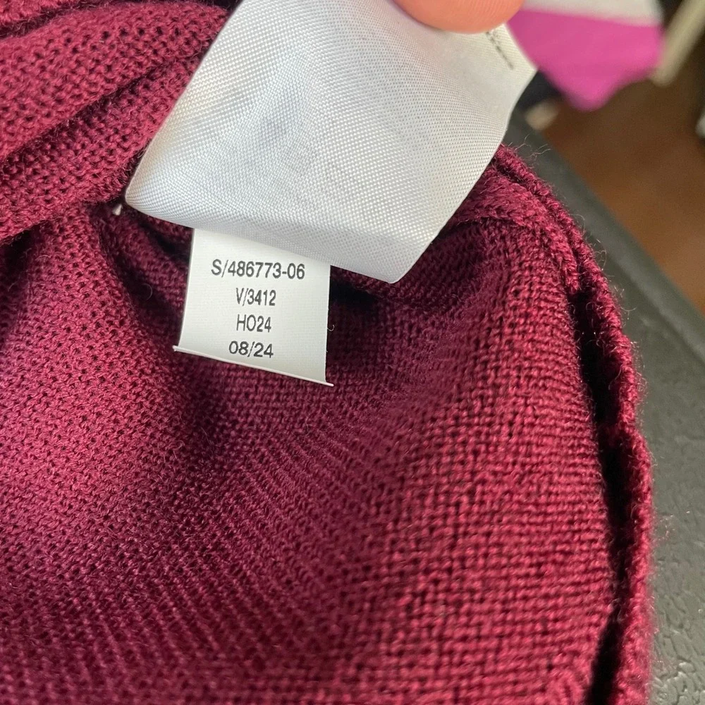 Banana Republic Sweater Men XXL Burgundy 100% Merino Wool Lightweight Classic